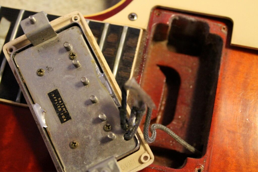 1960 Gibson Les Paul - Neck Pickup Cavity - PAF - Cream Rings